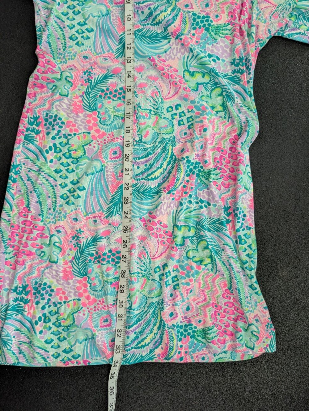 Lilly Pulitzer Pastel Floral Puff Sleeve Dress - Pink & Aqua Size L - Picture 4 of 6